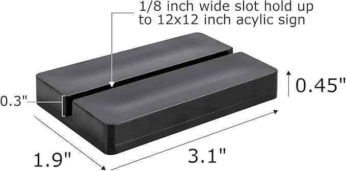 Acrylic Sign Stand | Wedding Sign Holdes, Acrylic Sign Stand with Card Slot, Used for Desktop/Menu Display, 20 Count (Black)