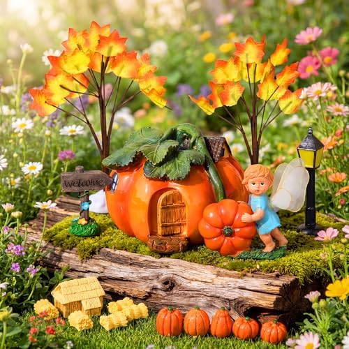 pinkunn 16 pcs fall fairy garden miniature pumpkin showing dimensions