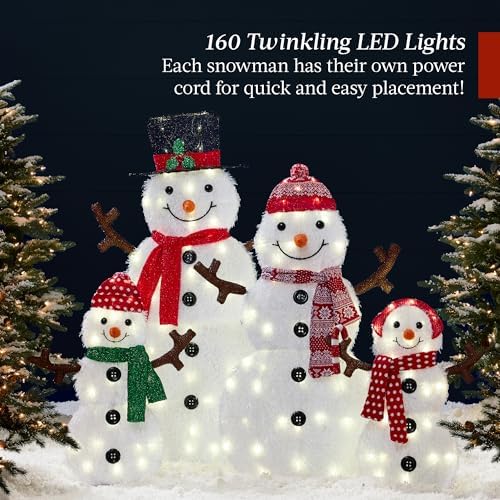 best choice products 4ft 4-piece 2d lighted christmas, close-up detail