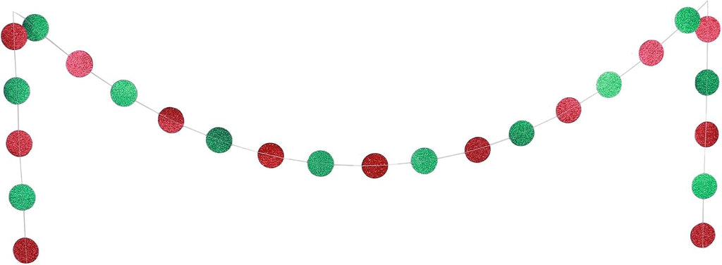 MAGQOO Christmas In July Banner Red Green Glitter Christmas in July Garland Photo Props Tropical christmas Party Decorations Pre-strung