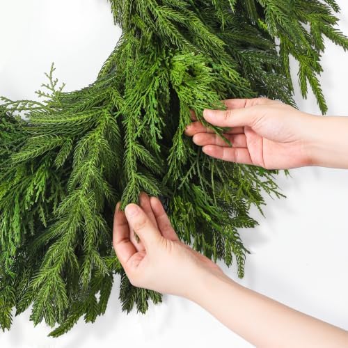26" large cedar norfolk pine wreath for front, view 9