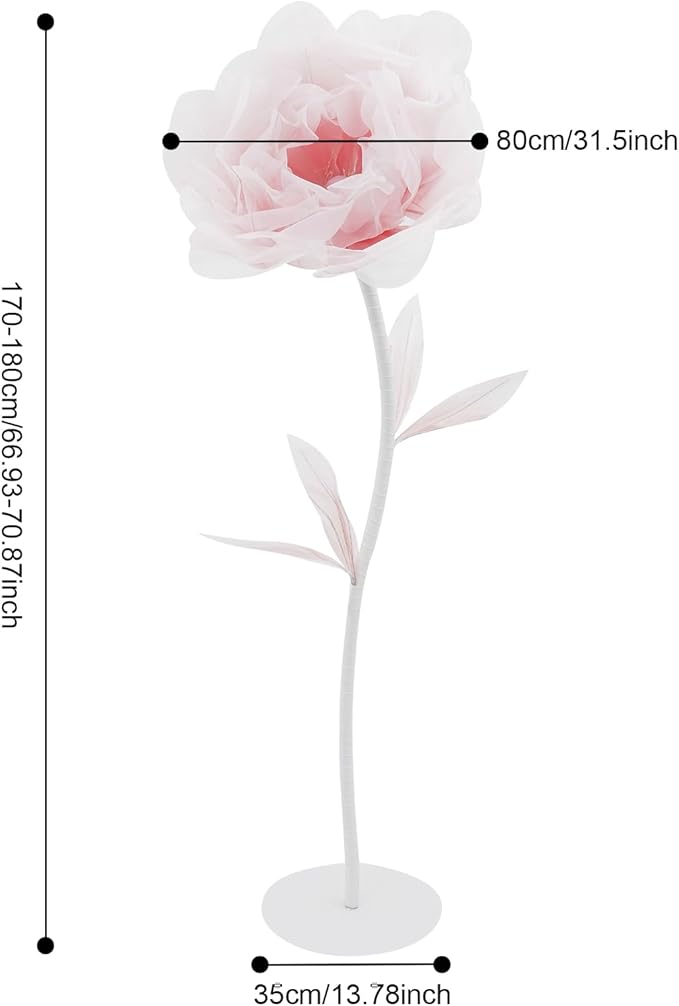 Wedding Giant Electric Artificial Flower, Auto Blooming Artificial Flowers with Lights, Large Peony Electric Flower Decor with Auto Open/Close for Home Wedding Party Decoration, Pink