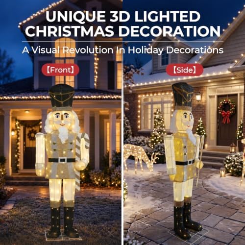 61inch nutcracker christmas decor outdoor with leds 5, side view