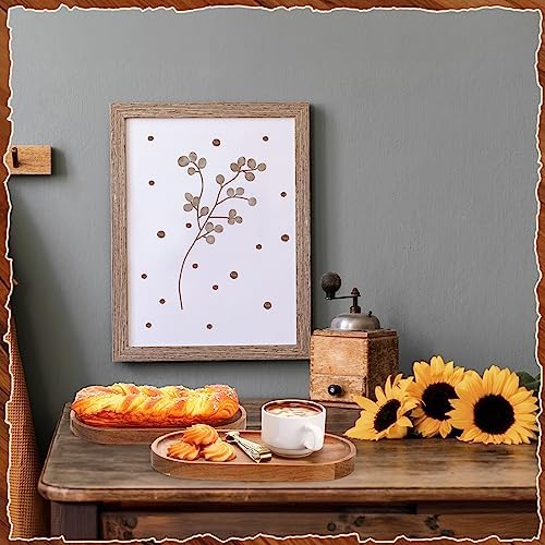 geetery 12 pcs acacia wooden serving trays 10, side view