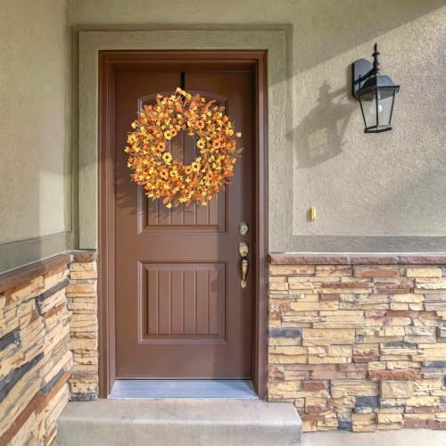 ghrdopy 24 inch fall wreath front door, artificial, package contents