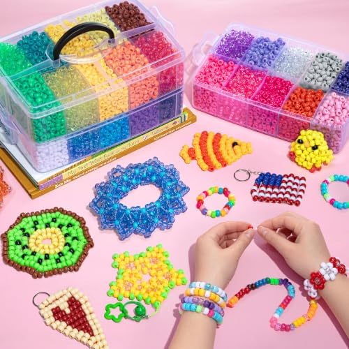 simetufy 12,000pcs pony beads bulk 30 colors for showing dimensions