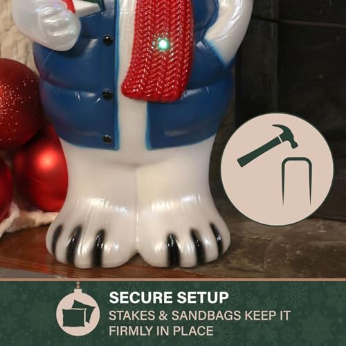 fraser hill farm 30” polar bear blow mold on a desk or shelf