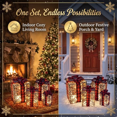 lighted box decorations outdoor – plug-in 40 led, package contents