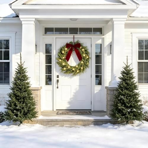 hiptree 30 inch lighted real touch norfolk christmas showing dimensions