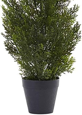 nearly natural 2ft. mini cedar pine tree (indoor/outdoor) shown in use