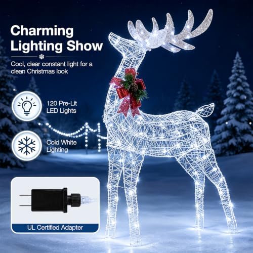 tangkula 4.4 ft christmas lighted reindeer, outdoor christmas, package contents