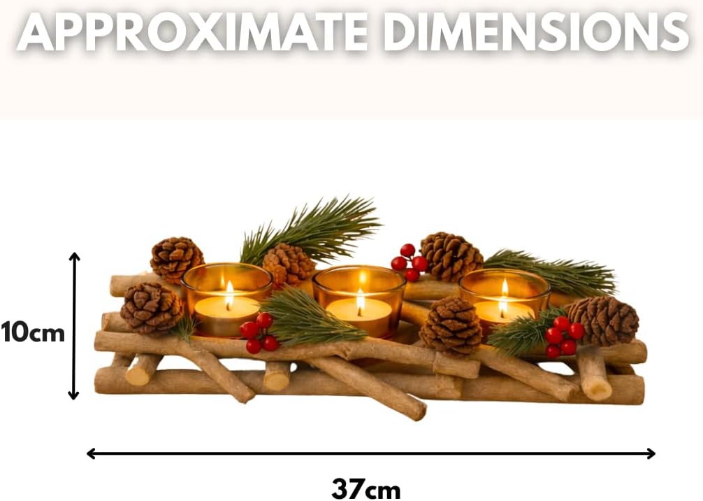 Marco Paul Christmas Decorations Room Decor, Candle Holder, Indoor Ornaments for Home, Christmas Table Centrepiece, Dinner Set, Kitchen Light, Table Decorations Centrepiece