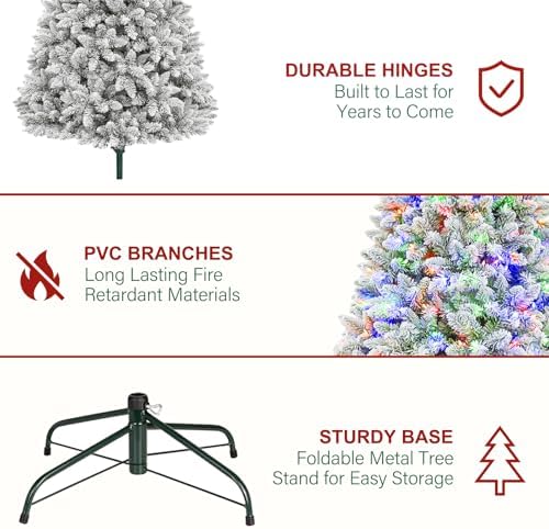 hykolity 6 ft prelit christmas tree with 1,032, front angle view