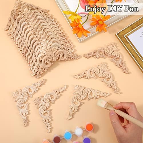 remerry 60 pcs wood applique onlays and wood on a desk or shelf