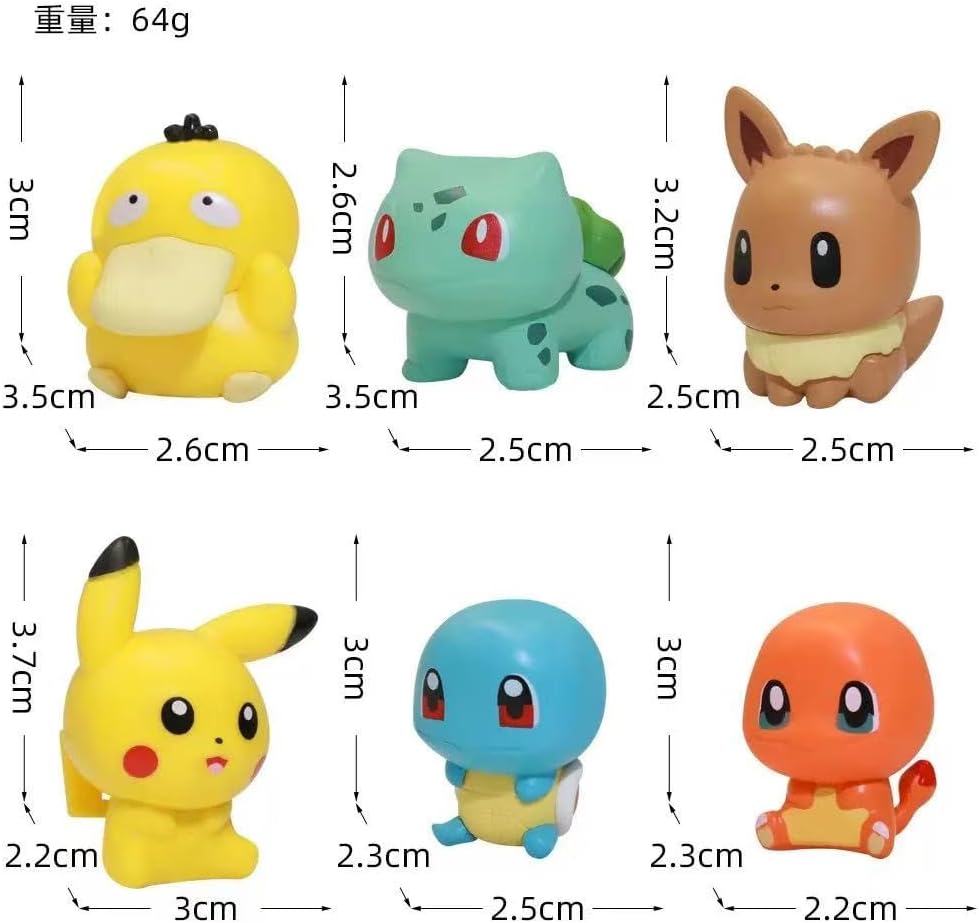 Cartoon cake topper Figures Set 6Pcs Cartoon cake decorations for party supplier birthday