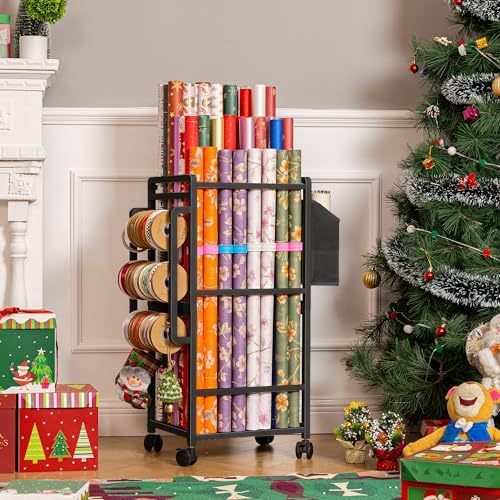 aquzee wrapping paper storage, rolling gift wrap storage, package contents