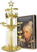 Original Swedish Christmas Chimes, Santa, Carousel and 4 Candles – Scandinavian Spinning Festive Chimes for Christmas, Best Memorial Gift Since 1948, Home Decorations - Brass
