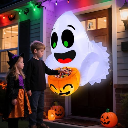 3.5 ft halloween inflatables ghost outdoor decorations blow shown in use