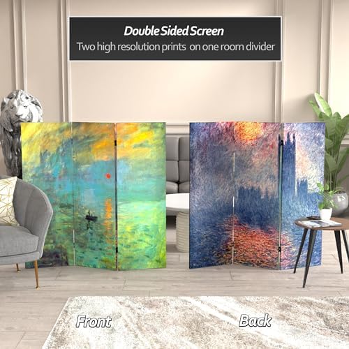 red lantern double sided works of monet canvas shown in use