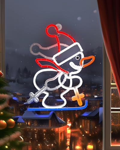 christmas snowman neon sign, skiing snowman led neon, package contents