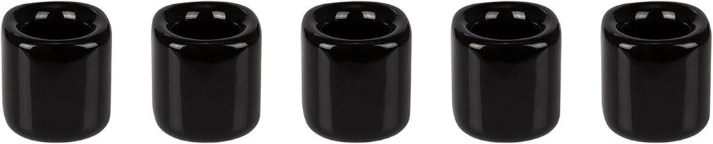 Mega Candles 10 pcs Black White 1/2 Inch Diameter Ceramic Chime Ritual Spell Candle Holders, Great for Casting Chimes, Meditation, Rituals, Spells, Vigil, Witchcraft, Wiccan Supplies