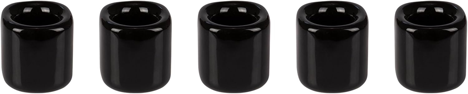 Mega Candles 10 pcs Black White 1/2 Inch Diameter Ceramic Chime Ritual Spell Candle Holders, Great for Casting Chimes, Meditation, Rituals, Spells, Vigil, Witchcraft, Wiccan Supplies