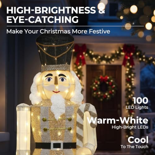 61inch nutcracker christmas decor outdoor with leds 5 shown in use