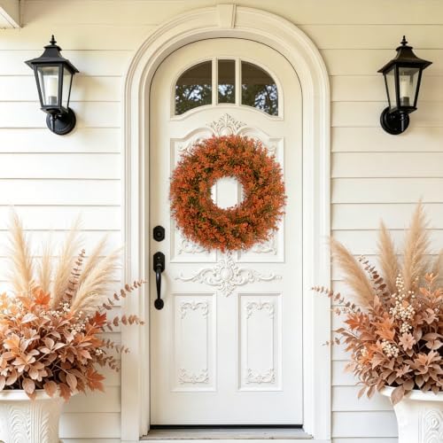 u'artlines 17" fall front door boxwood wreaths, artificial, view 9
