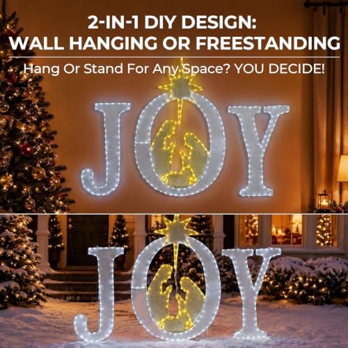 49-inch large outdoor christmas decorations joy lighted sign shown in use