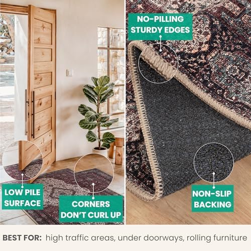 bloom rugs washable non-slip 7 ft runner, side view