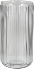 Serene Spaces Living Clear Pleated Glass Votive Holder, Decorative Centerpiece for Wedding, Christmas, Thanksgiving, Party, Dining Table, Living Room, Home Décor, Measures 11" Tall