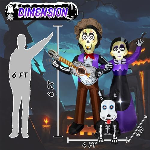 6 ft halloween inflatables decoration, blow up yard, close-up detail