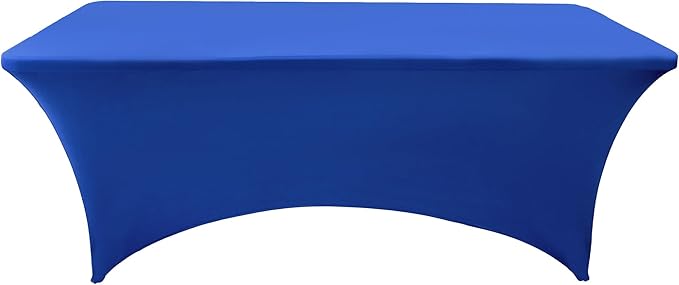 2-Pack 8ft Spandex Table Covers for Rectangle Folding Tables - Washable Elastic Tablecloth - Ultimate Fitted Table Protector for Birthday Parties, Trade Shows, Banquet