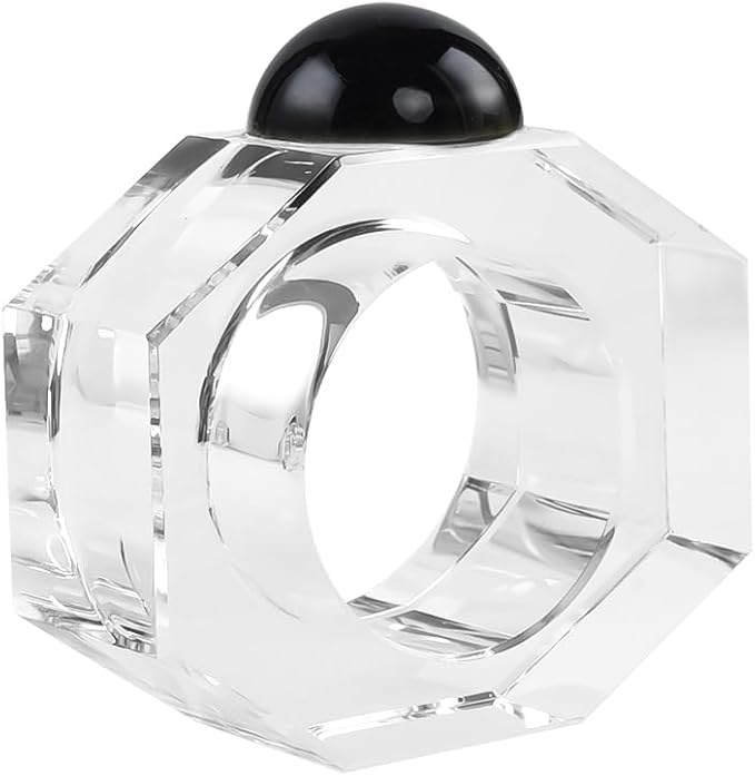 Crystal Napkin Rings Holder Silver Diamond Napkin Rings Pack of 6 Pieces,Hotel Restaurant Wedding Party Holiday Banquet Dining Table Decor