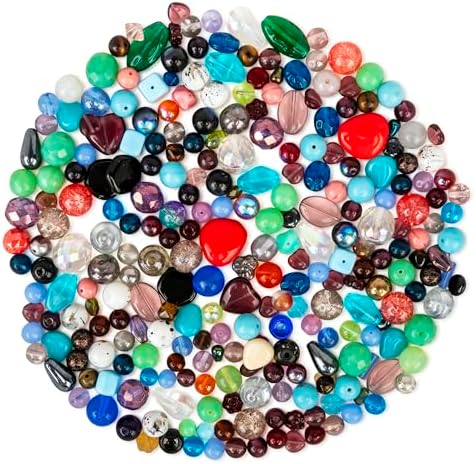 assorted glass beads for jewelry making, diy lamp, front angle view