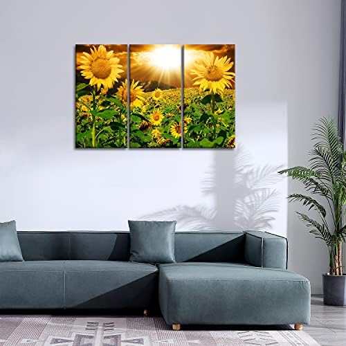 sunflower wall art canvas print sunrise picture, 3, close-up detail