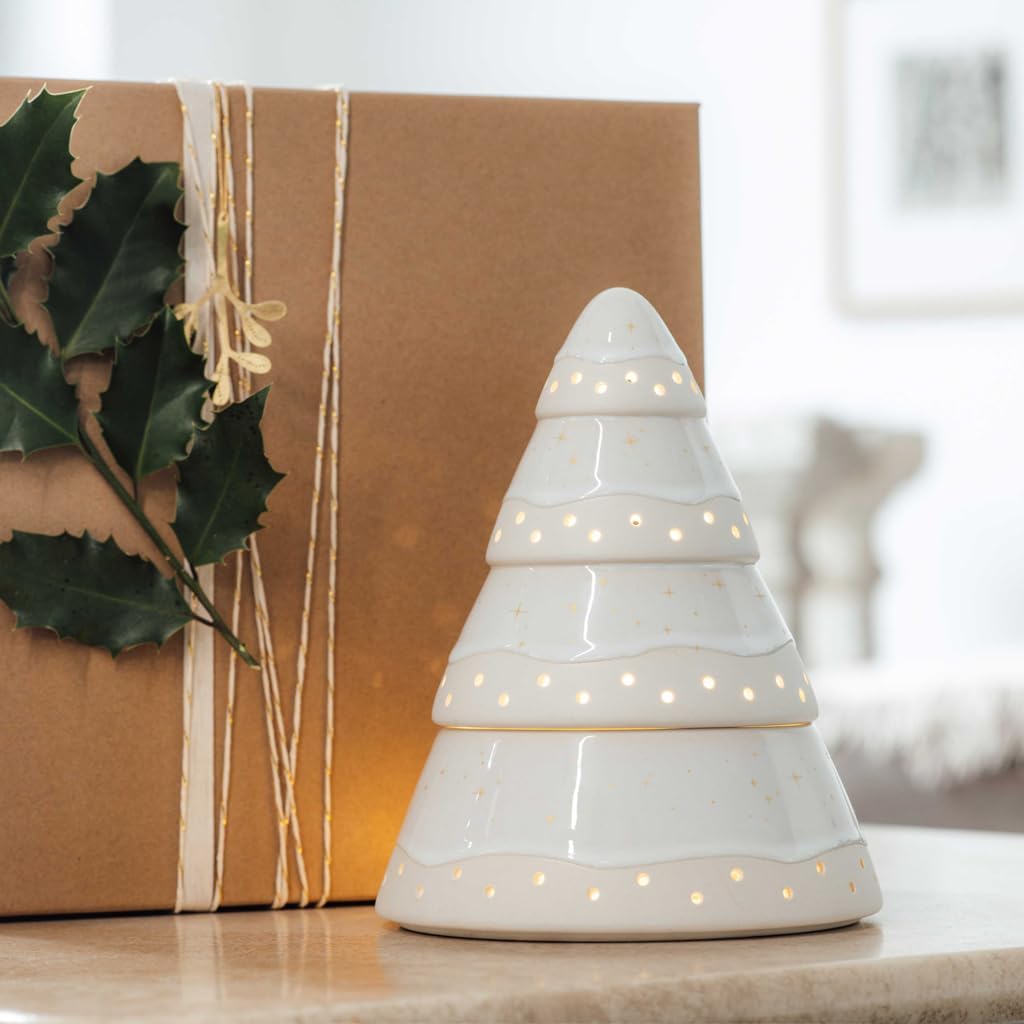 like. by Villeroy & Boch - Winter Glow Candle Holder Tree Lantern, Premium Porcelain Christmas Decoration