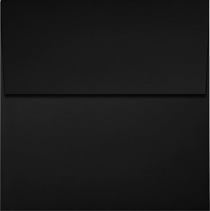 LUXPaper Square Invitation Envelopes | Peel & Press | 4" x 4" | Midnight Black | 80lb. Text | 50 Qty