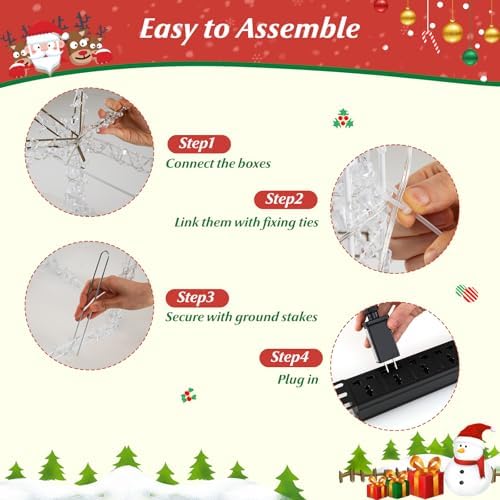 tangkula set of 3 stacked lighted gift boxes, package contents