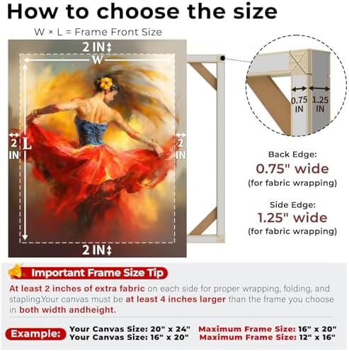 texas art diy wood stretcher bars for canvas showing dimensions