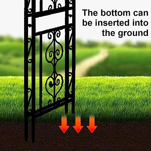 teabelle metal garden arbor trellis, black arch for, side view