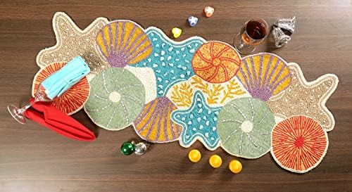 lightnpro seashell hand beaded needlework decorative orange blue, package contents