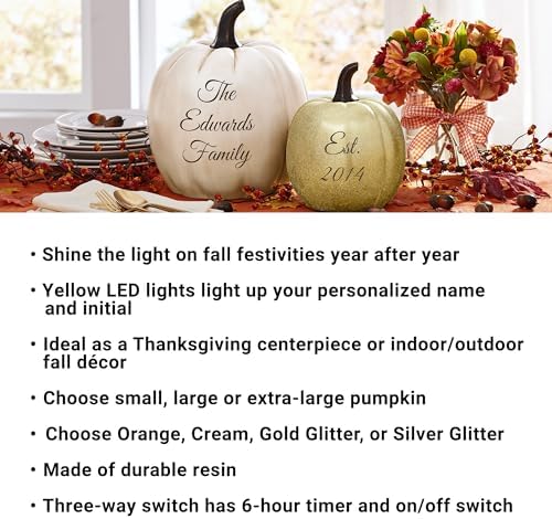 let's make memories personalized light up halloween pumpkin, close-up detail
