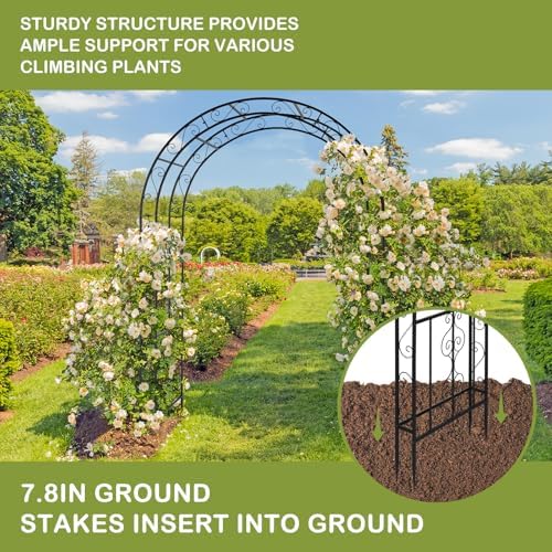 outvita 7ft metal garden arch arbor, black trellis, package contents