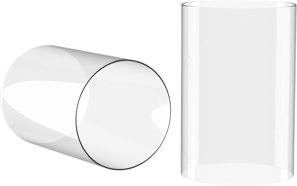 Hurricane Candle Holder - Open Ended, Bottomless Cylindrical Glass Lamp Shade, 3.5" x 6"
