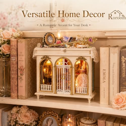 roroom diy miniature house kit, dreamy vanity room, side view
