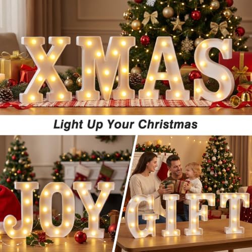 DyingSwan Small Led Marquee Letters, Light Up Letters, 8.58 Inch Led Letter Lights, Battery Powered Lighted Sign for Table, Party, Birthday, Christmas Decor (Letter E)