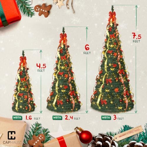 caphaus 6ft pop up christmas tree with 300, close-up detail