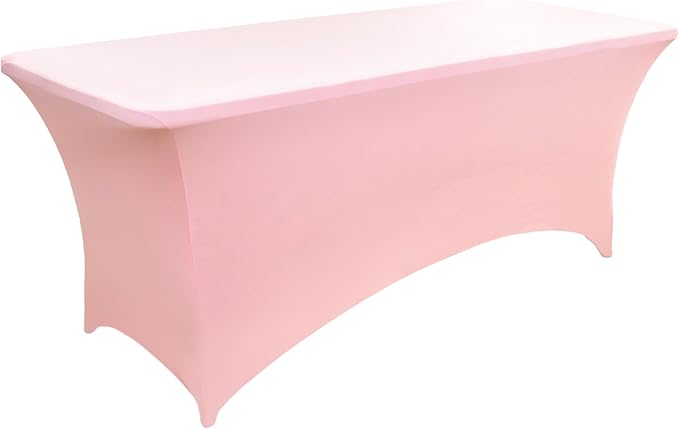 10-Pack 6ft Spandex Table Covers for Rectangle Standard Folding Tables - Wrinkle Resistant Stretch Tablecloths - Ultimate Fitted Table Protector for Parties, Banquet, Wedding