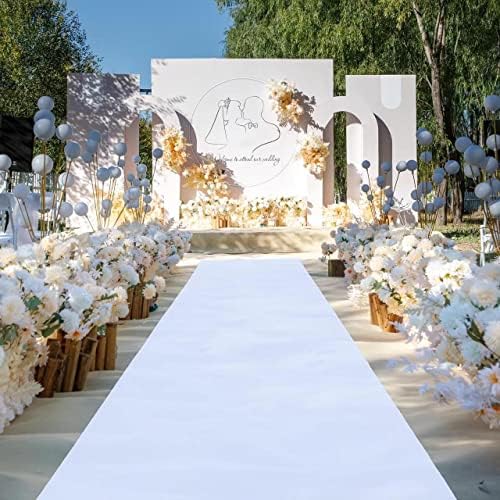 Extra Thick 3.3 x 33 Feet White Carpet Runner for Party Wedding